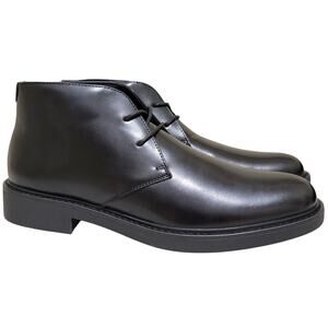 Alfani Men Zane Lace Up Chukka Ankle Boots Size US 11M Black Faux Leather